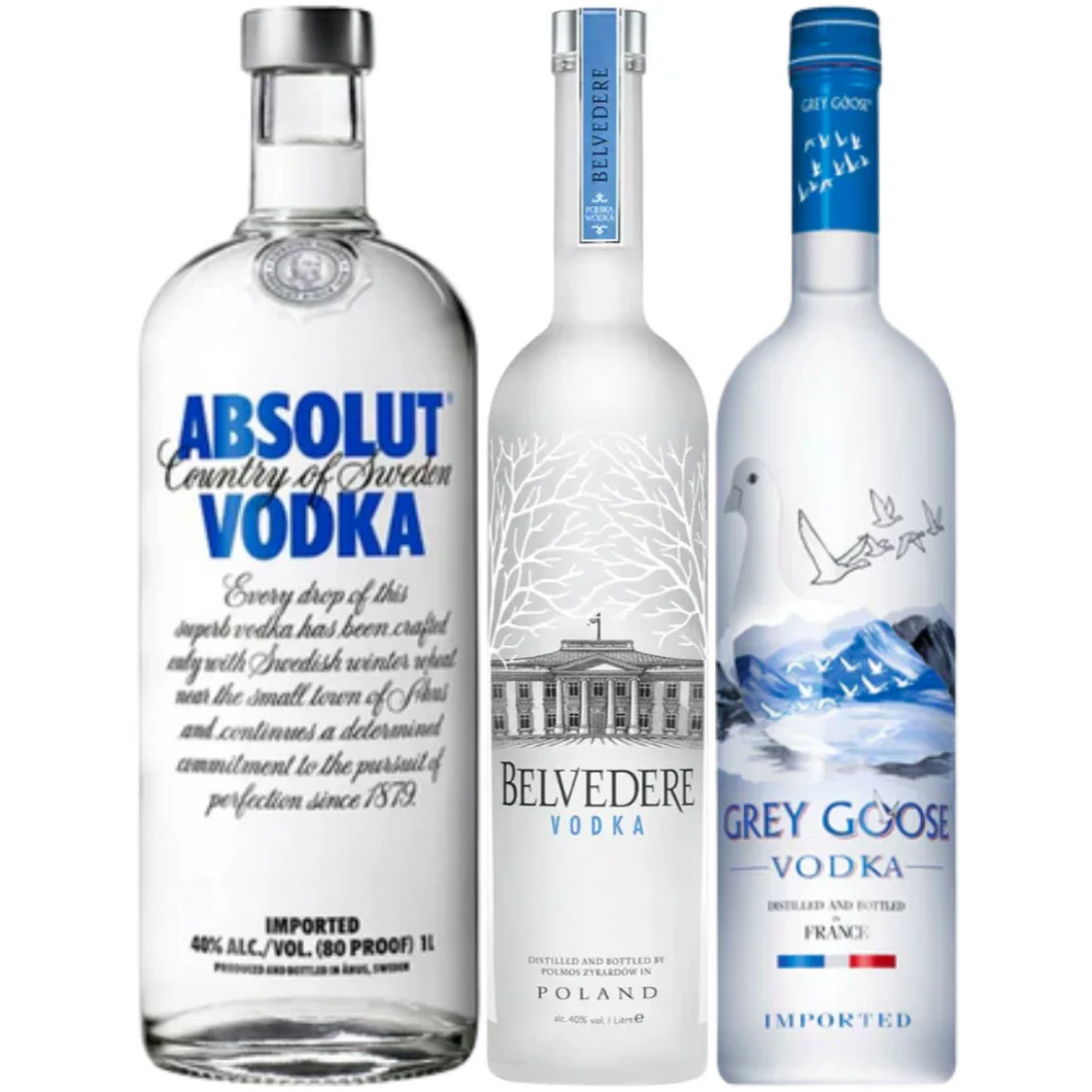 Absolut + Belvedere + Grey Goose