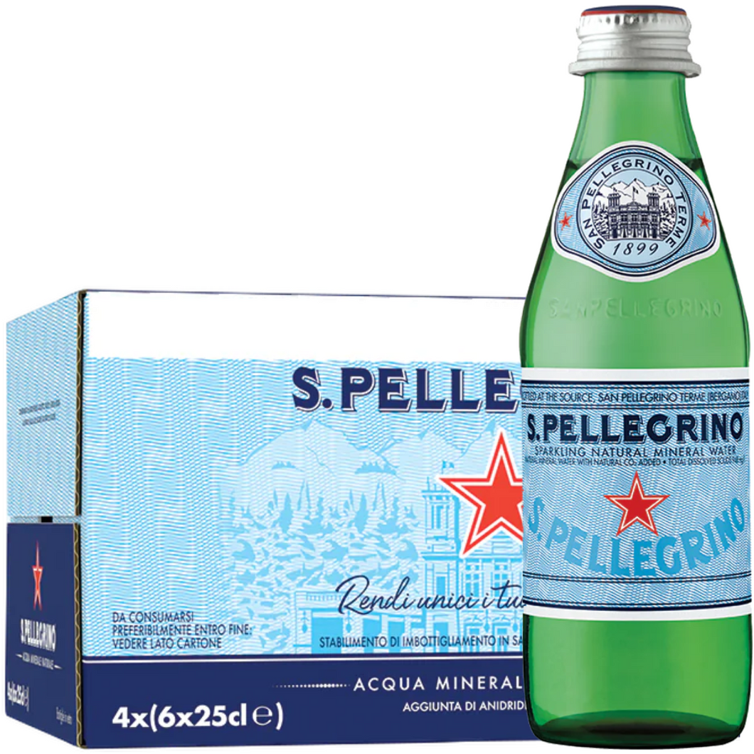 San Pellegrino (Glass Bottle) Mineral Sparkling Water 24x250ml